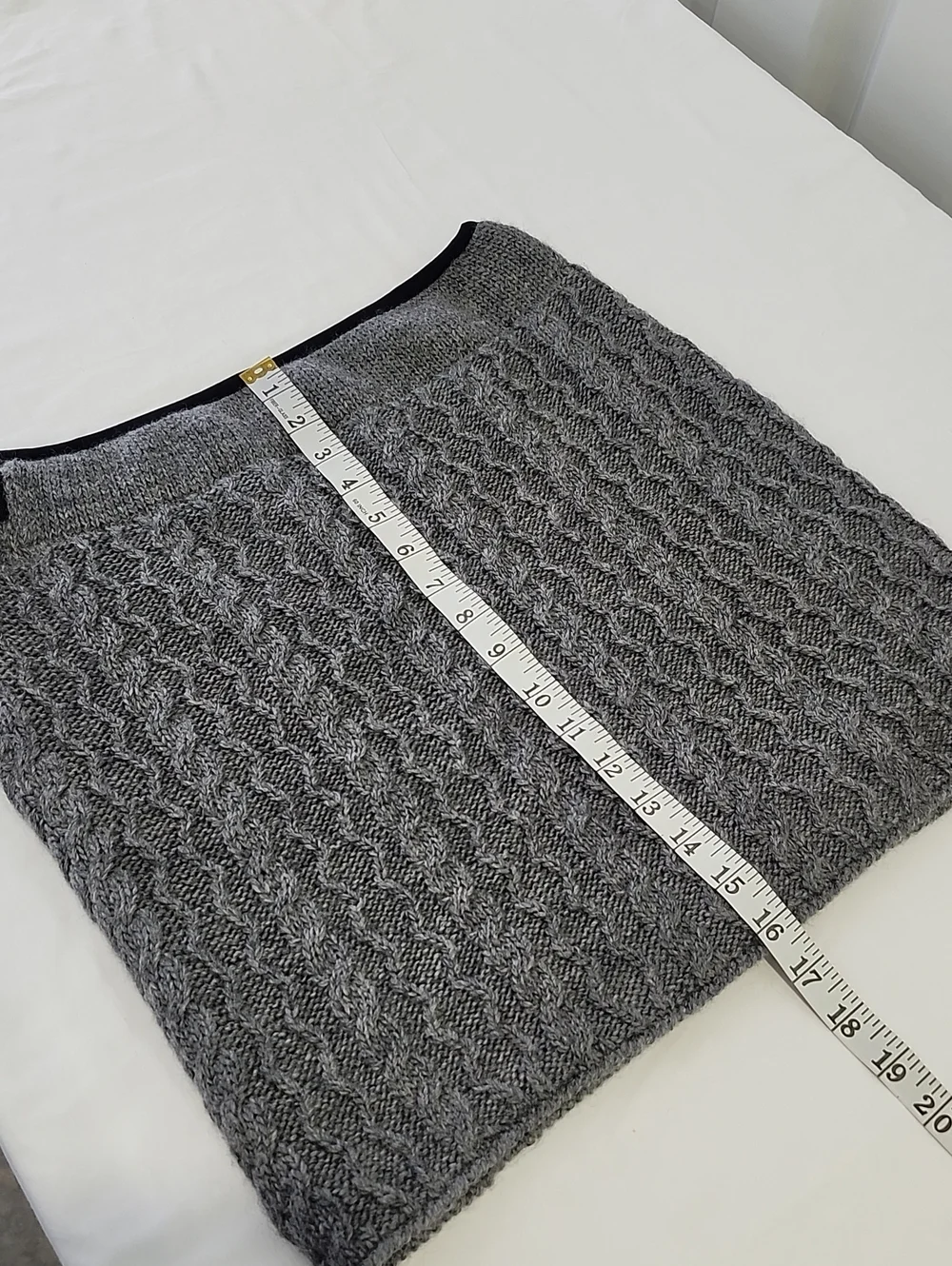 Everest Designs 100% Wool Cable Knit Skirt Gray Med NWT Apres Ski Layering Lined